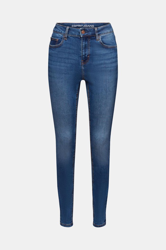 Skinny Jeans mit hohem Bund, BLUE MEDIUM WASHED, detail image number 7